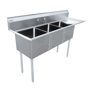 Triple Sink 18" × 18" with drainboard