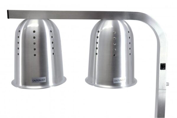 2-Bulb Commercial Portable Heat Lamp, Silver – 2 x 250W, 110V/60Hz/1Ph - Image 2