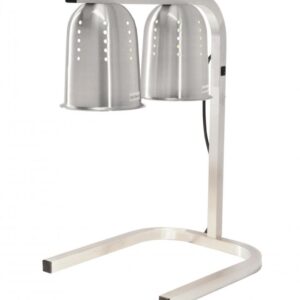 2-Bulb Commercial Portable Heat Lamp, Silver – 2 x 250W, 110V/60Hz/1Ph
