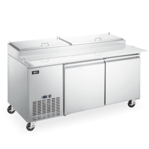 71″ Refrigerated Pizza Prep Table, 2 Doors, Stainless Steel, 17 cu.ft. (481 L) Capacity – 110V, 0.2 HP