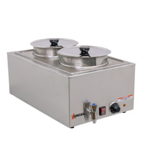 Full-Size Countertop Food Warmer with Two 8 L / 8.45 Qt Container Insets and Lids – 1200 W, 120 V
